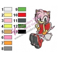 Amy Rose Sonic Embroidery Design 07